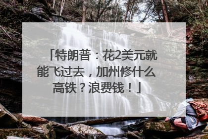 特朗普：花2美元就能飞过去，加州修什么高铁？浪费钱！